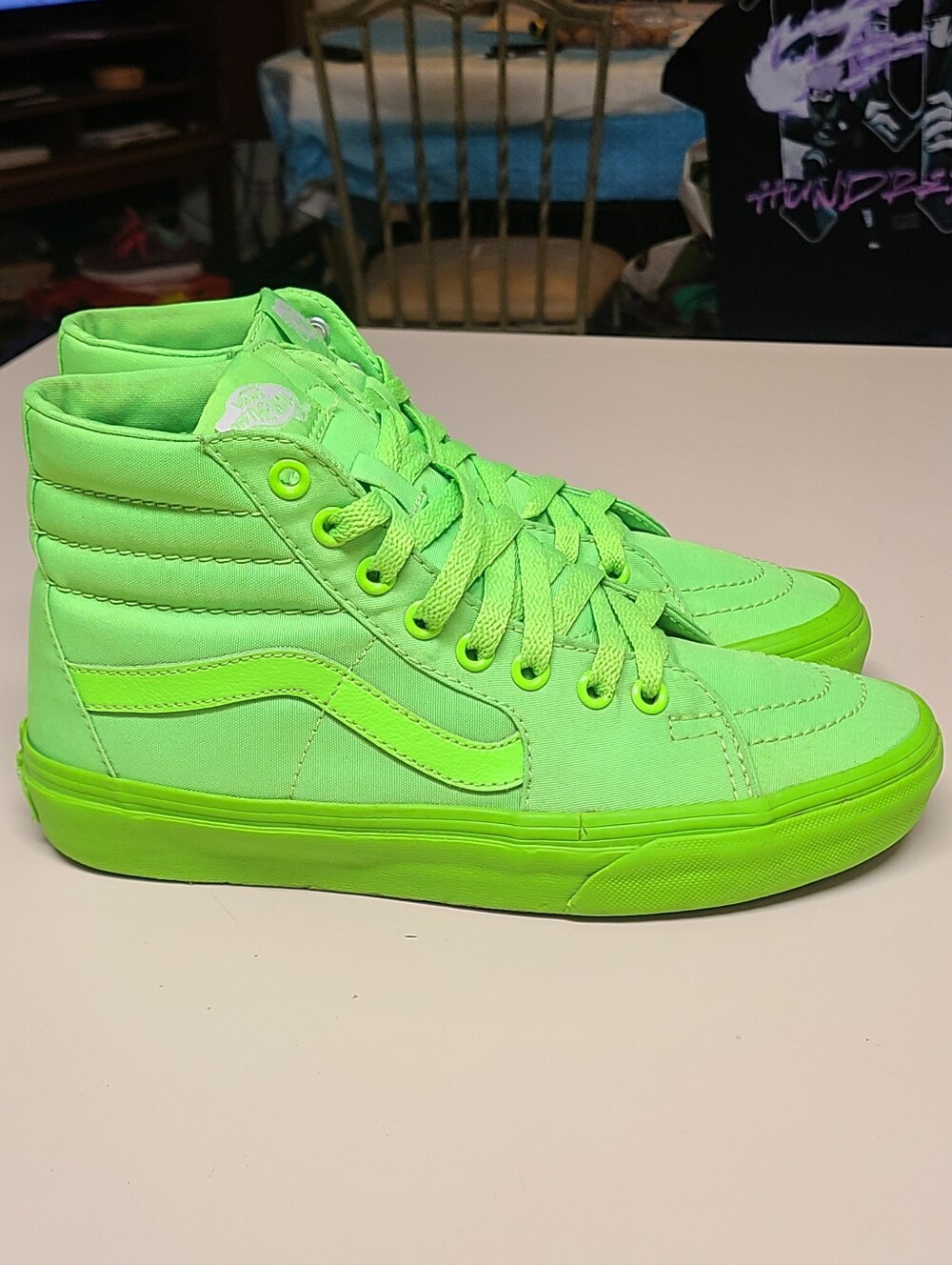 Vans SK8 Hi Neon casual high top skateboard sneakers size 7 - Picture 7 of 10